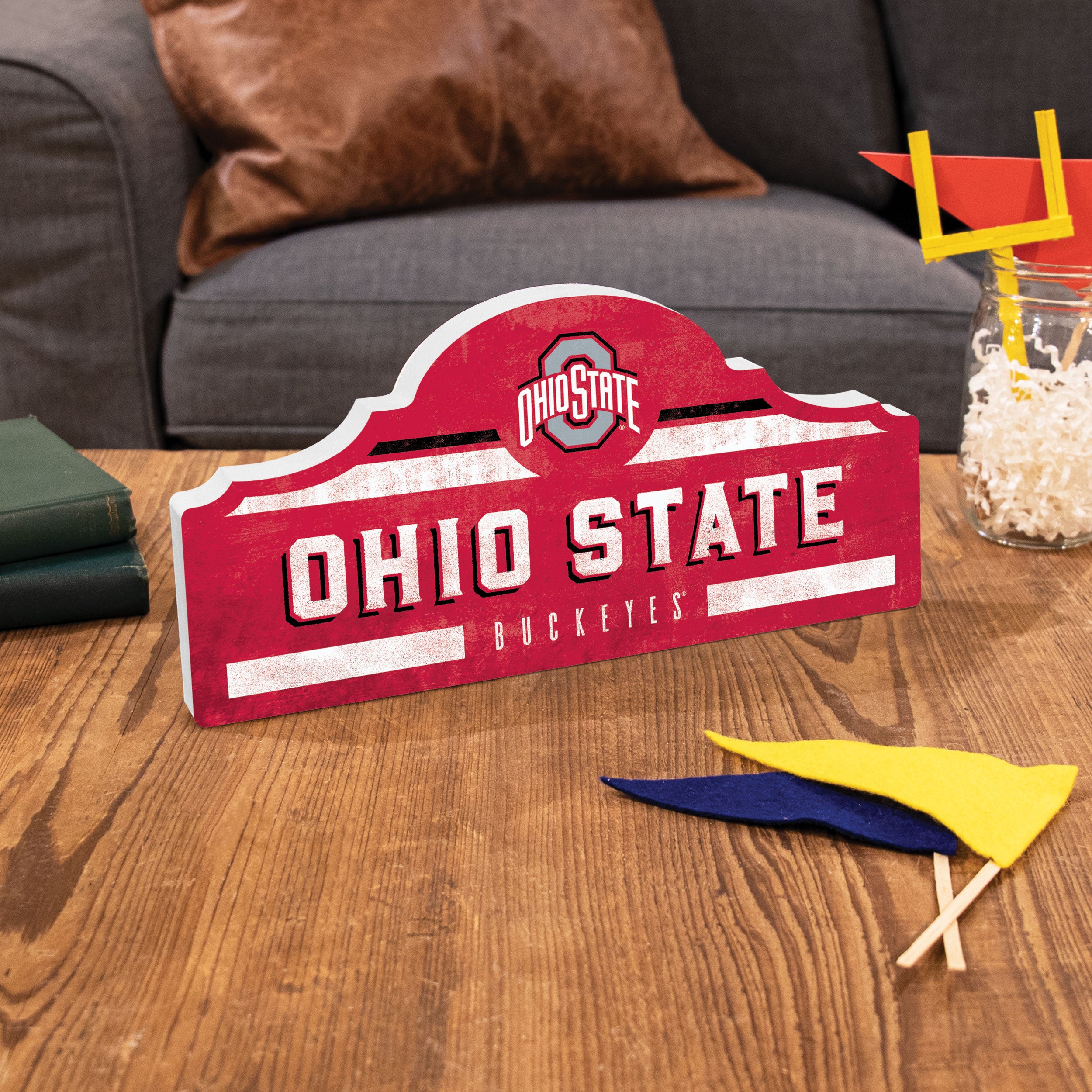 P. Graham Dunn Ohio State University Buckeyes Logo 11 x 11 Canvas  Decorative Art Sign