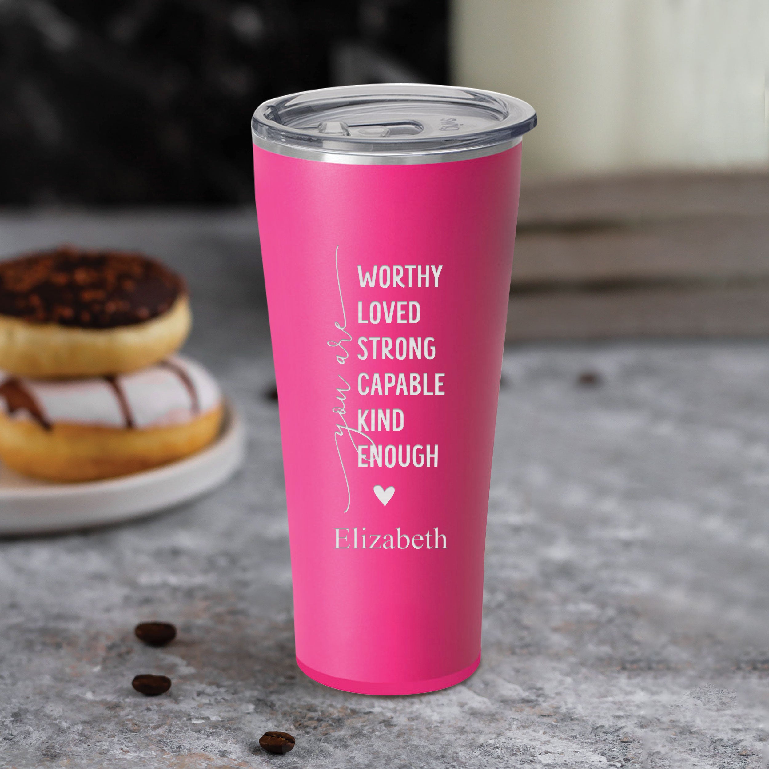 Hot Pink Tumbler Cup with Handle – Briarwood Gifts