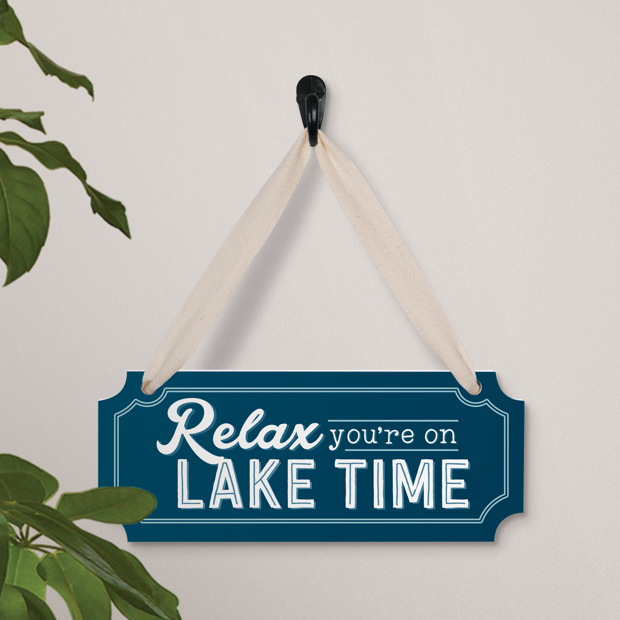 Relax You're On Lake Time, Wooden Hanging Signs, Lake House Gift