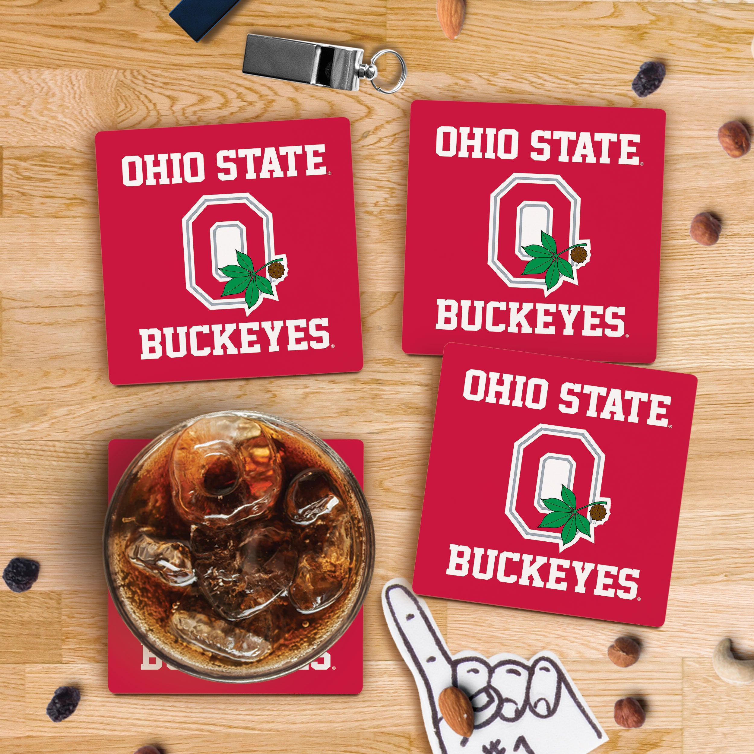 Ohio State Buckeyes Coasters. Buckeyes Drink Coaster.