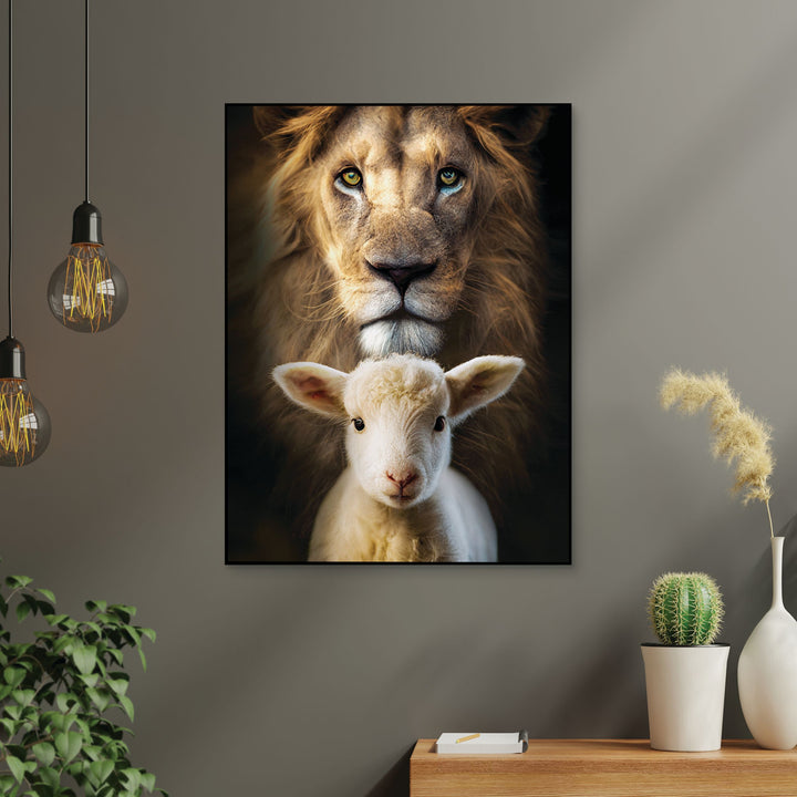 Lion & Lamb Portrait Printed Art