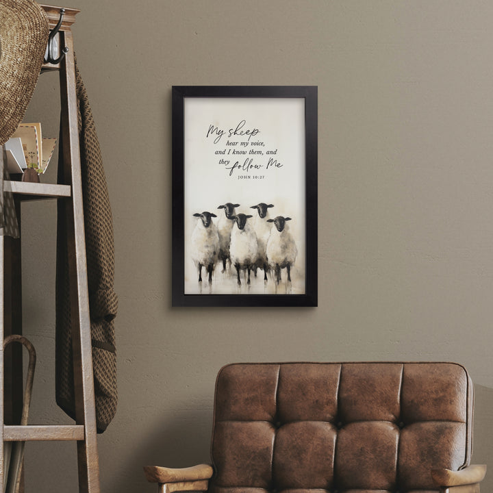 My Sheep Hear My Voice And I Know Them Framed Art