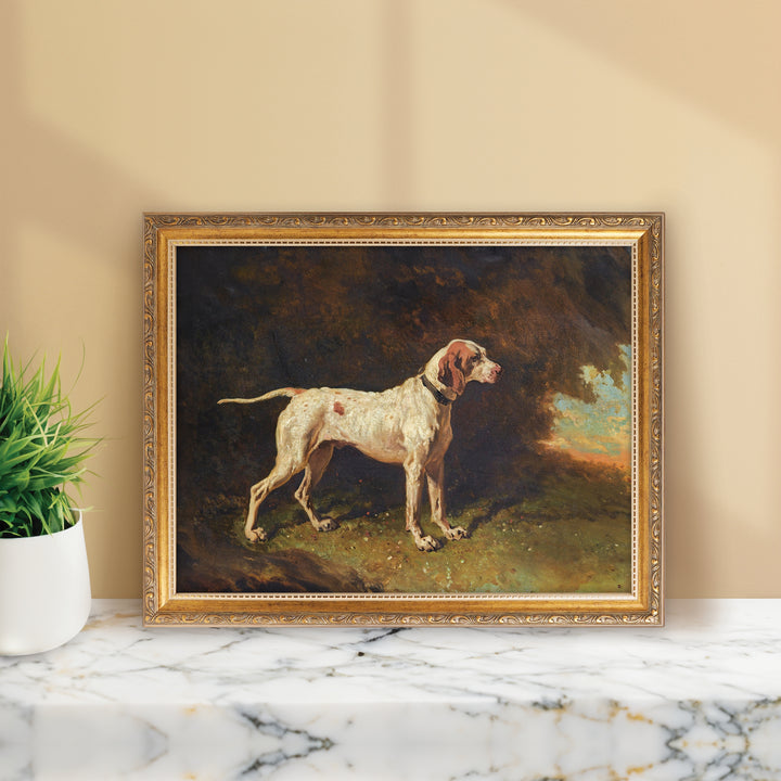 Dog Gold Framed Linen