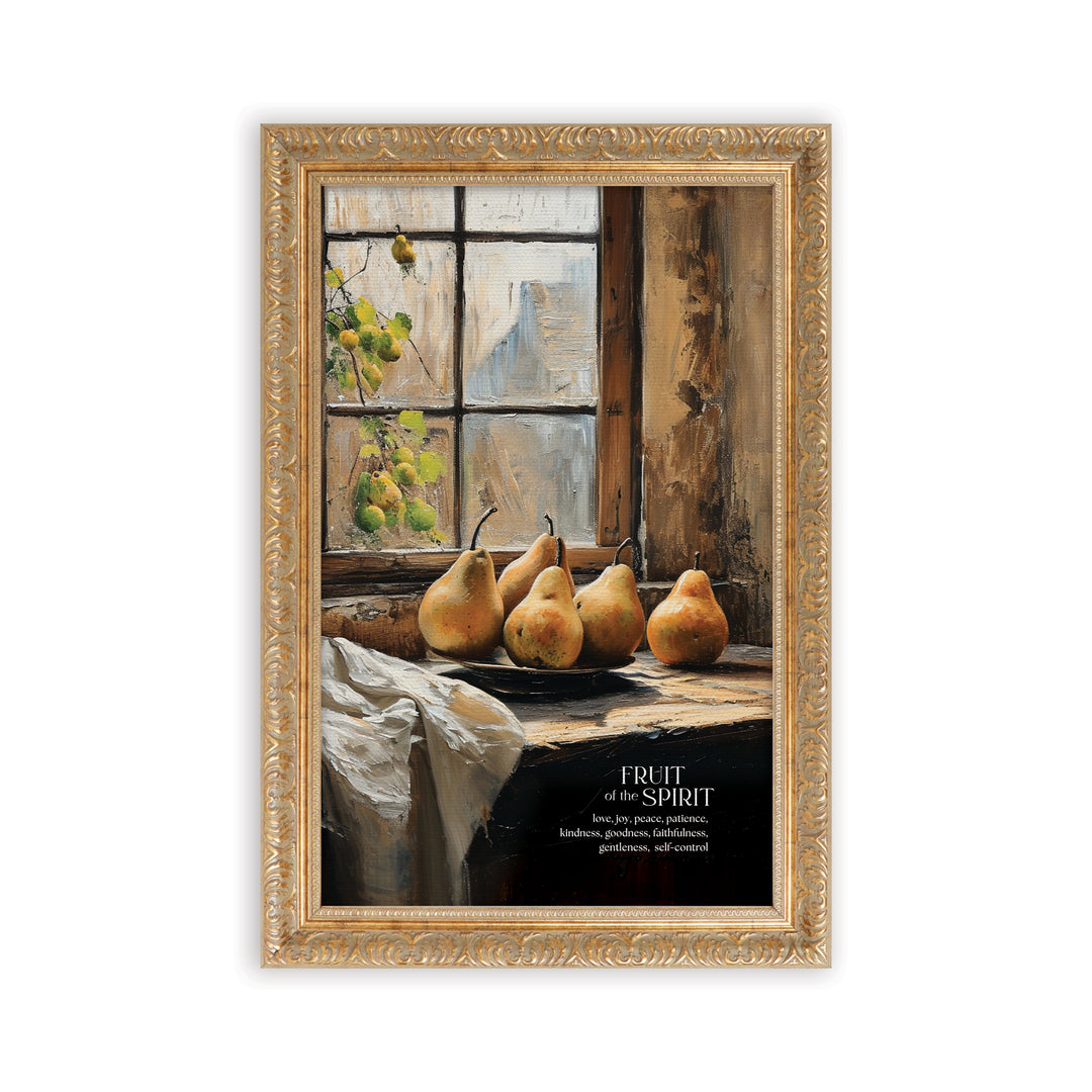 The Fruit Of The Spirit Gold Framed Linen