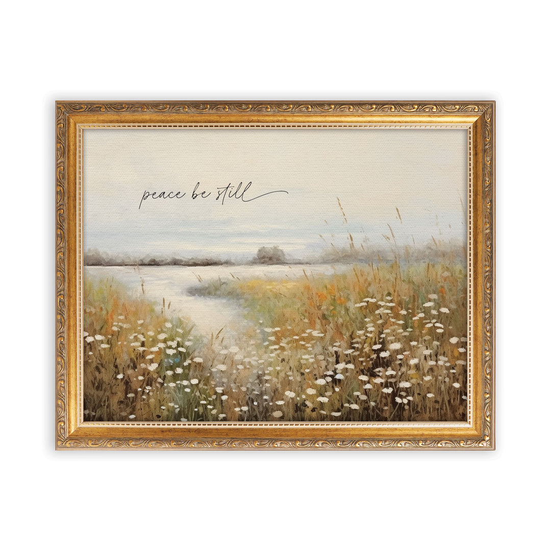 Peace Be Still Gold Framed Linen