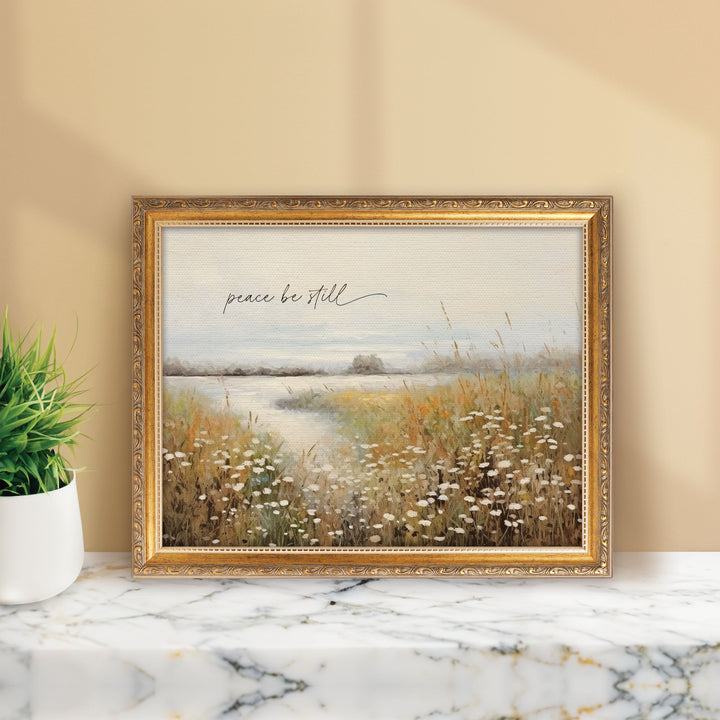 Peace Be Still Gold Framed Linen