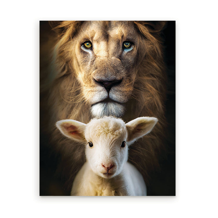 Lion & Lamb Portrait Ornate Tabletop Décor