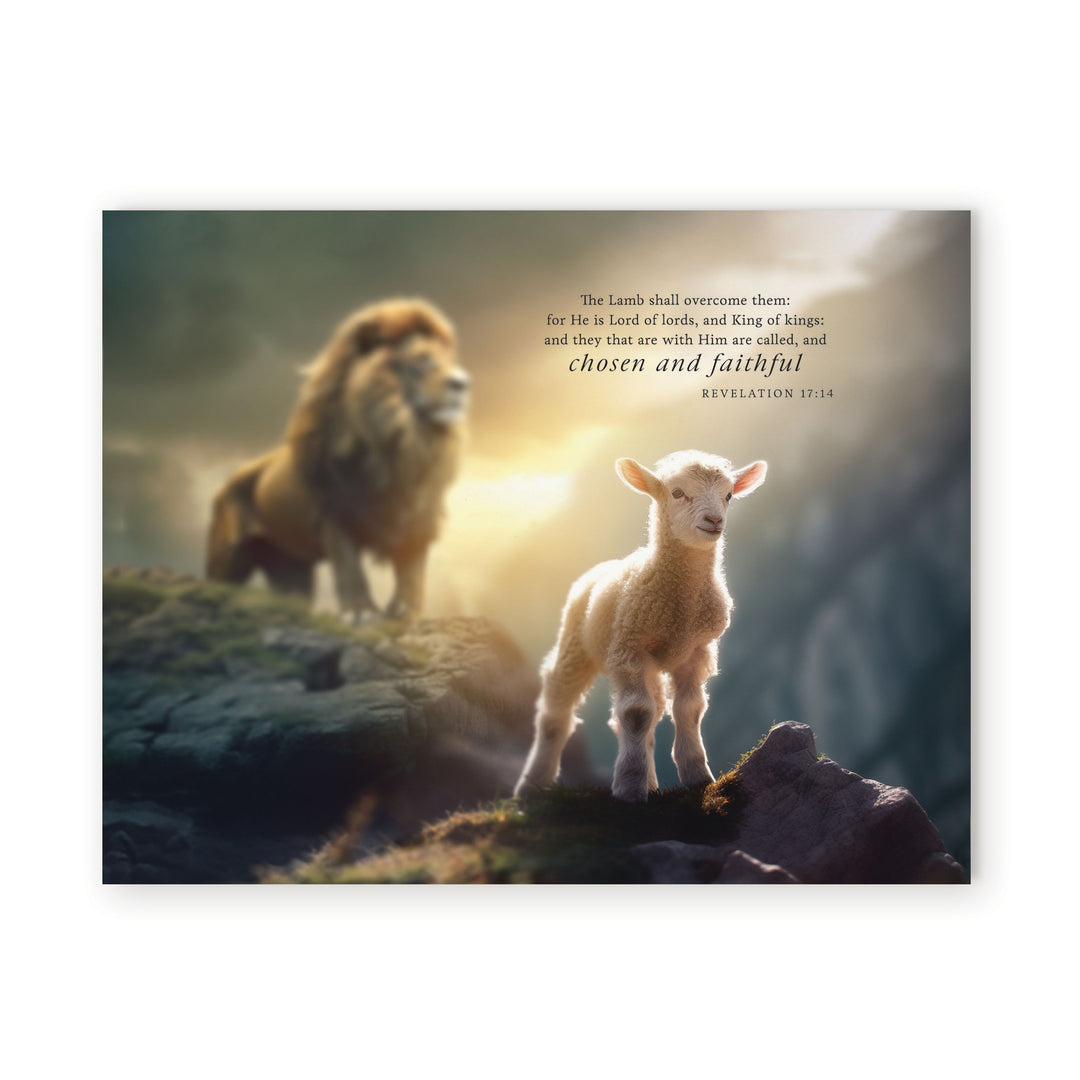 The Lamb Shall Overcome Them Ornate Tabletop Décor