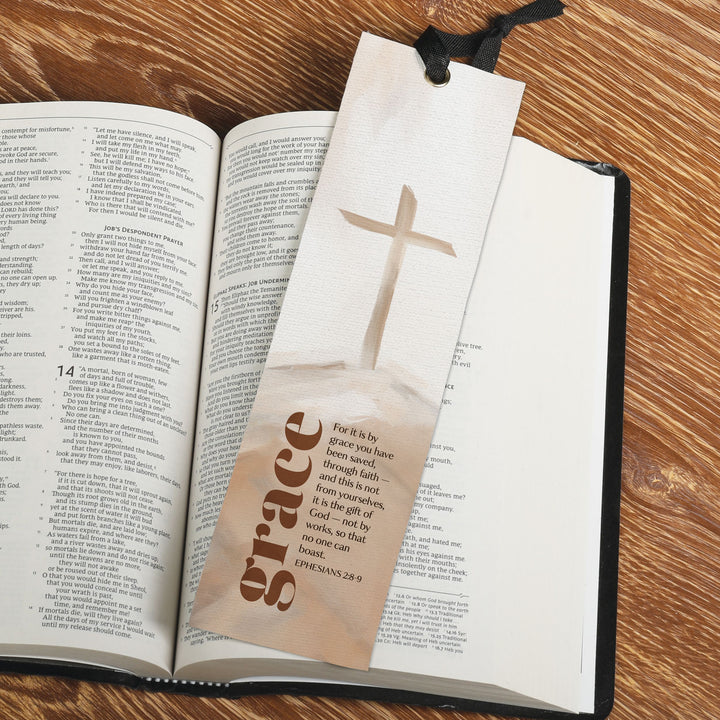 For It Is By Grace You Have Been Saved Linen Bookmark