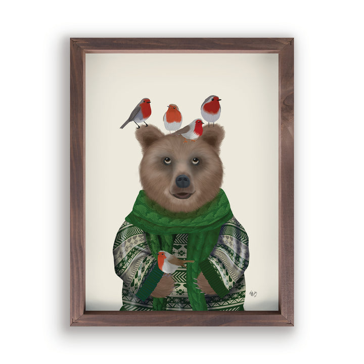 Bear With Birds Framed Art