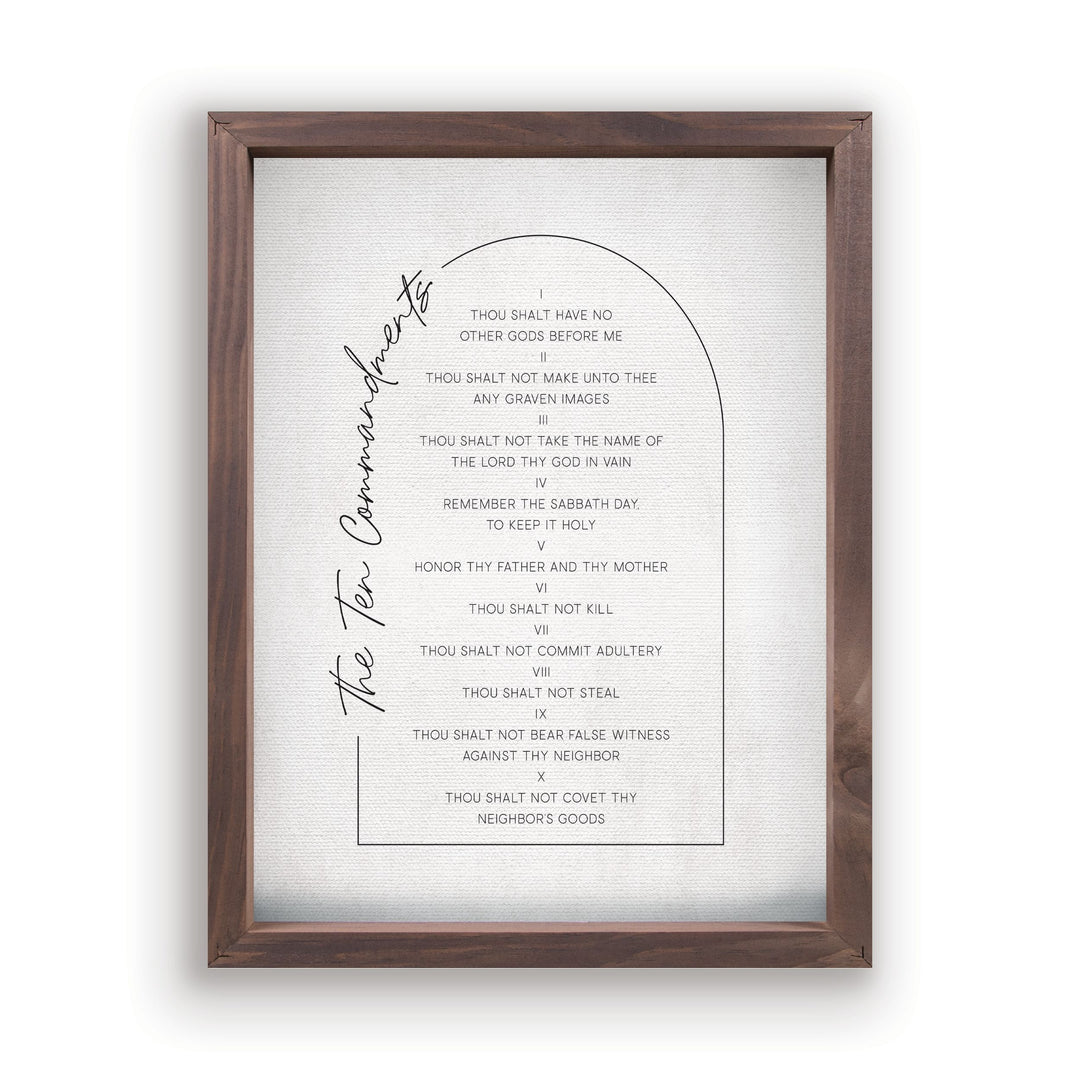 The Ten Commandments Framed Linen