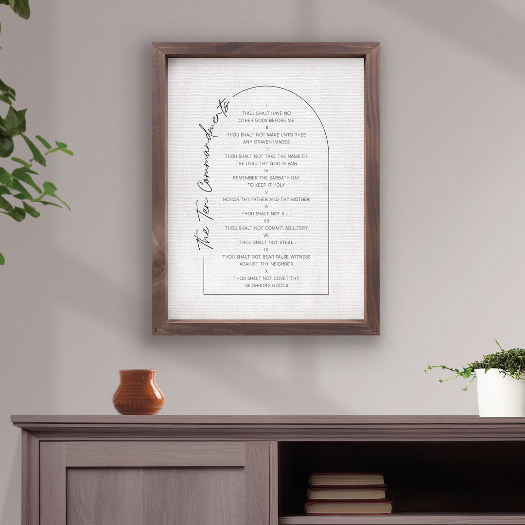 The Ten Commandments Framed Linen