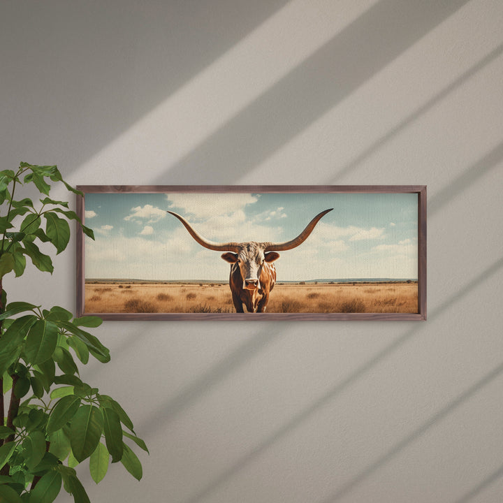 Longhorn 35X13 Framed Linen