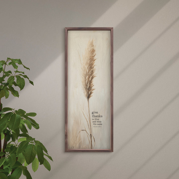 Give Thanks To Him And Bless His Name Framed Linen