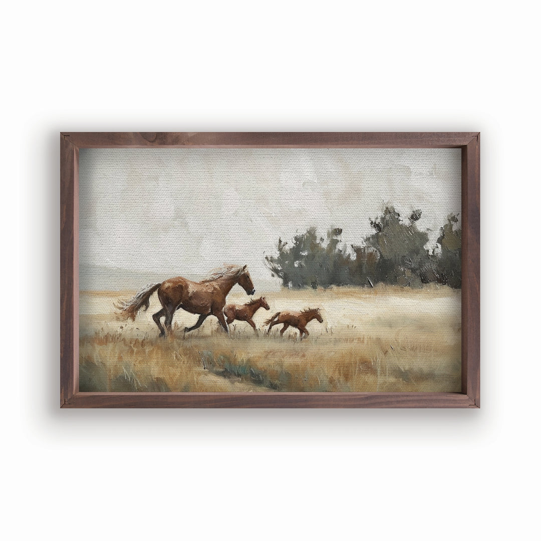 Horses Framed Linen