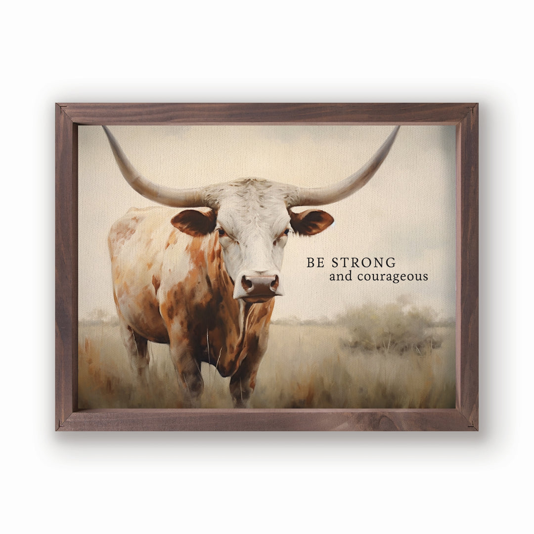 Be Strong And Courageous Framed Linen