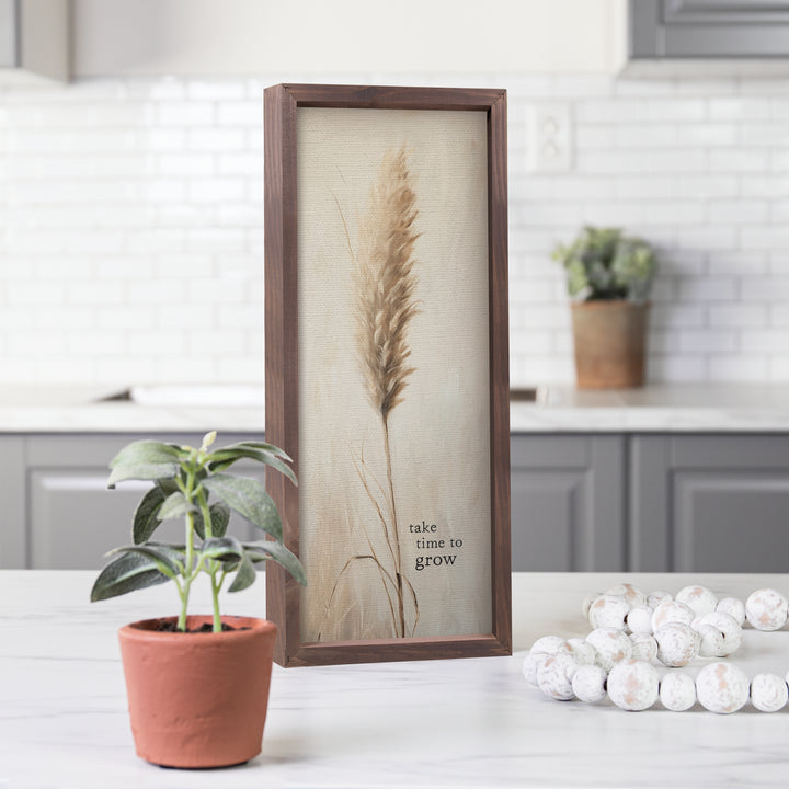 Take Time To Grow Framed Linen