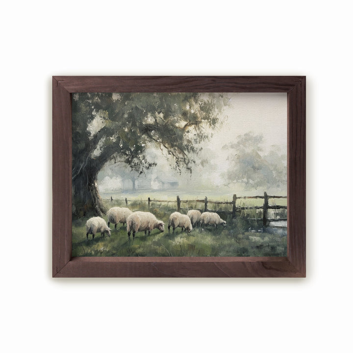 Sheep 11X9 Framed Linen