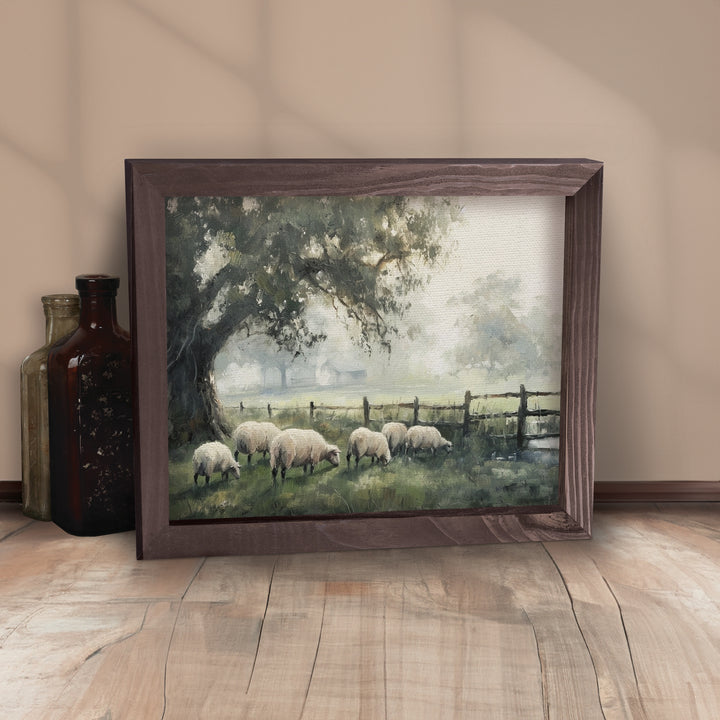 Sheep 11X9 Framed Linen