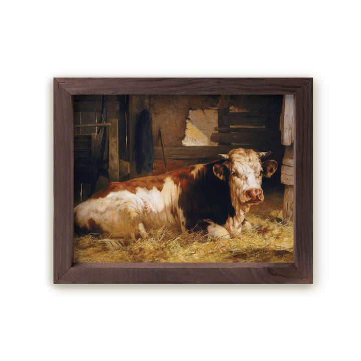 Cow Framed Linen