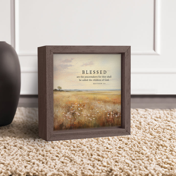 Blessed Are The Peacemakers Framed Linen