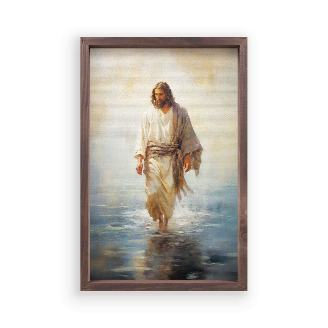 Jesus Walking On Water Framed Art