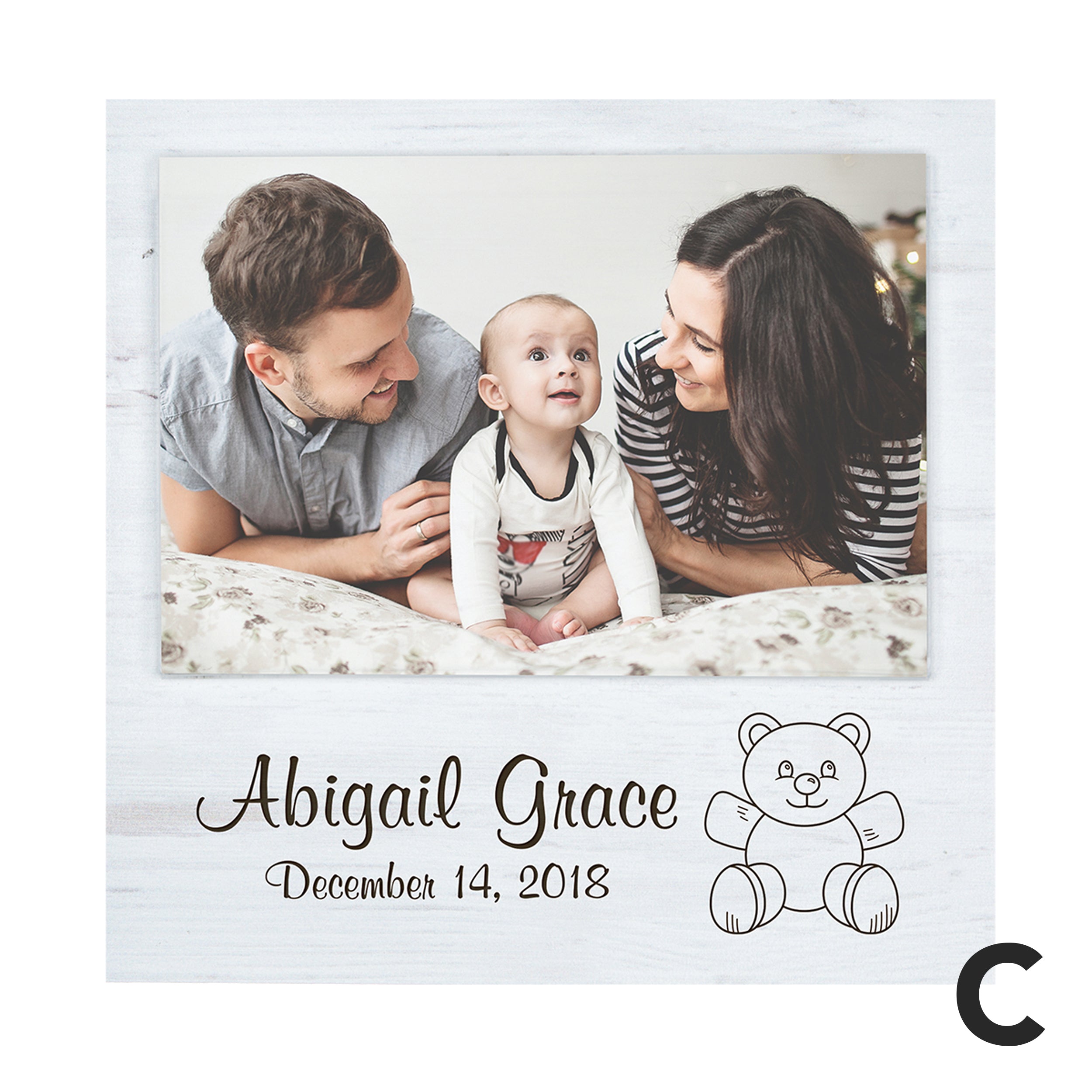 Engraved New Baby White 4x6 Picture Frame