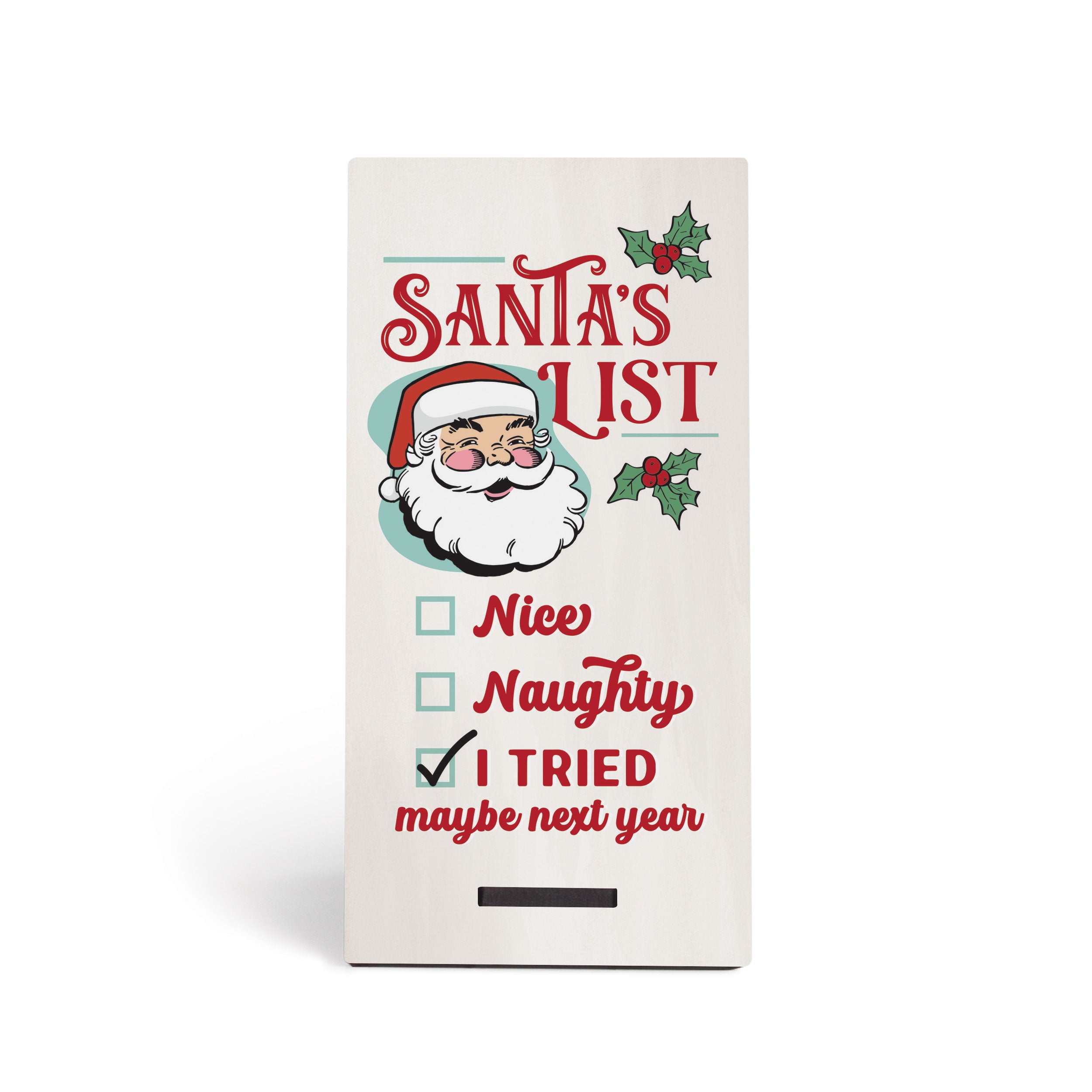 Nice Naughty I Tried - Santa's Naughty List, Funny Christmas | Art Board  Print